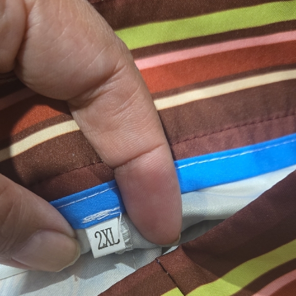 Colorful Patterned Shorts with Orange Accents Size 2X - Picture 6 of 6